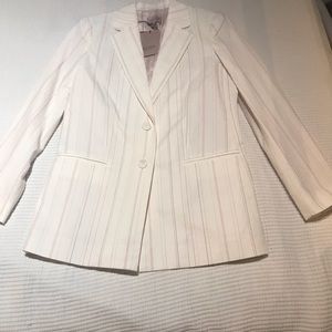 Rebecca Taylor “Tailored” white womens blazer w contrasting top stitch size 4